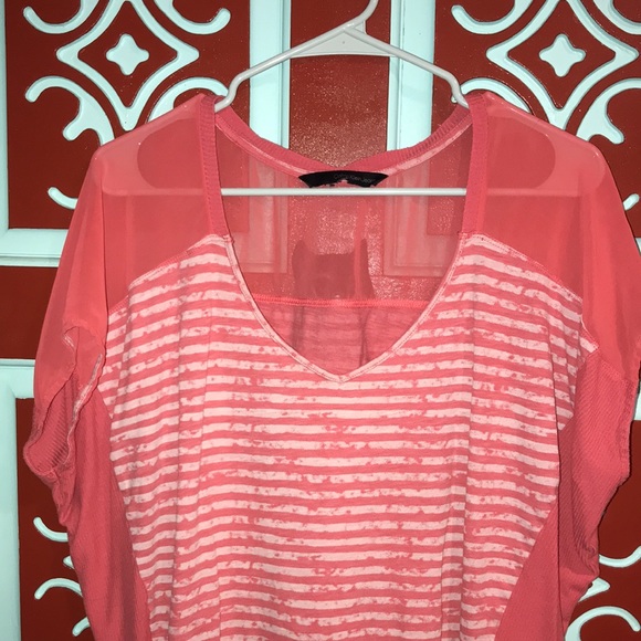 Coral Slouchy High-Low Calvin Klein Jeans Blouse Size M - Picture 3 of 8